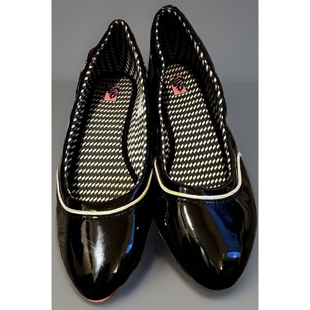 EUC Vintage Vans Lesley Black Patent Ballet Flats - Women's Size 9 (VN-0F7Y3C0)